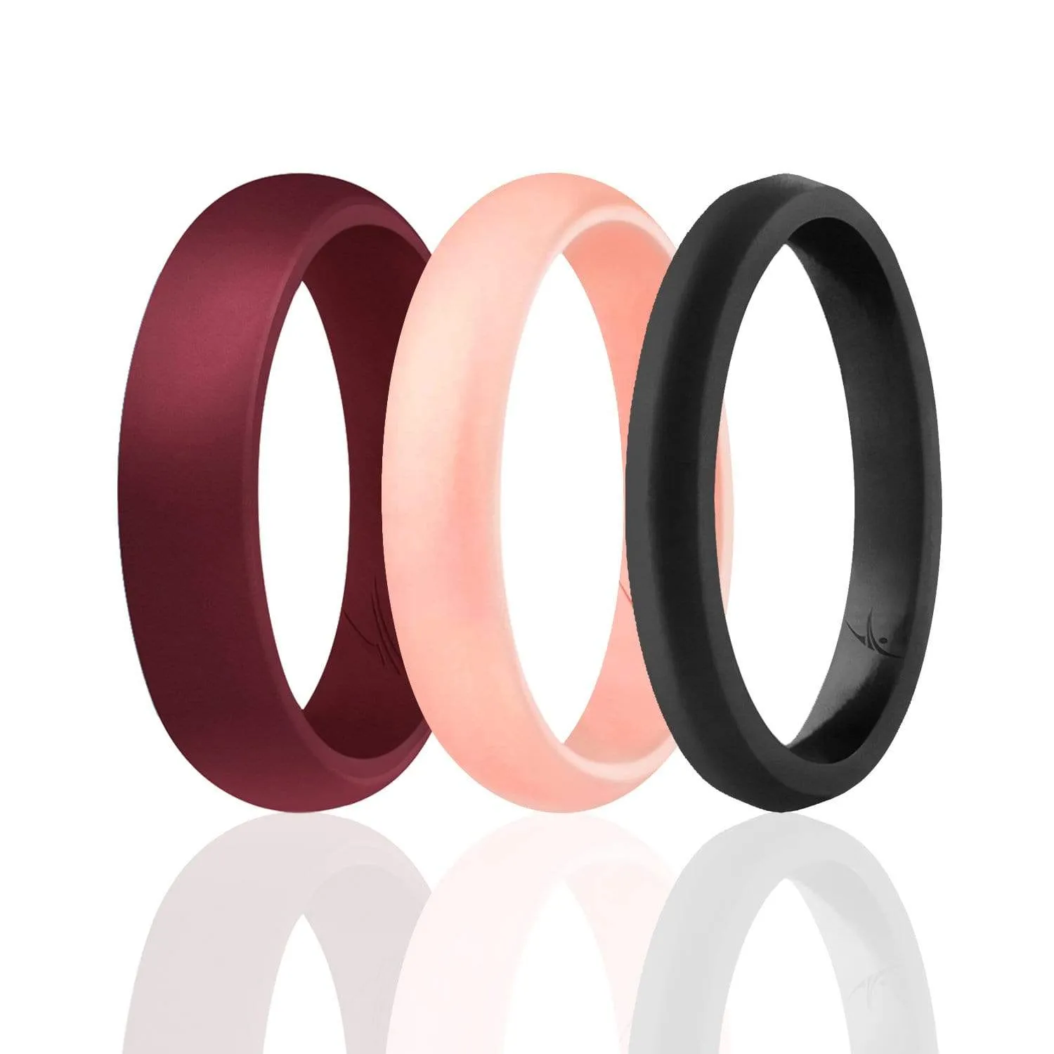 3 Pack - ROQ Silicone Women wedding bands - Width
