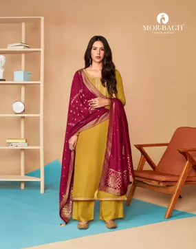 AASHIRWAD MOR BAGH SAARAS 8592 to 8595 LINEN SILK SALWAR SUIT
