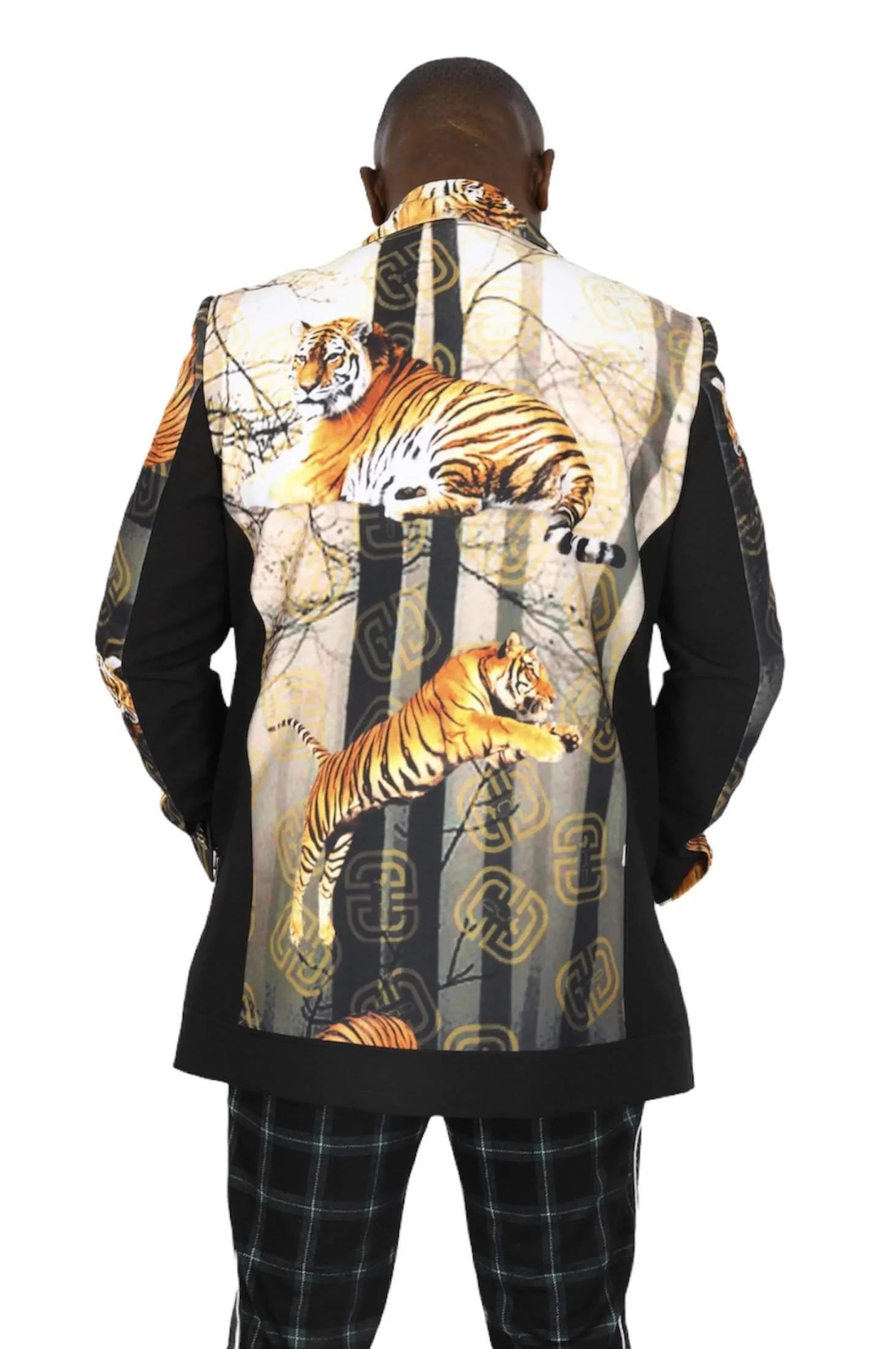 African Men's Jacket with Tigers