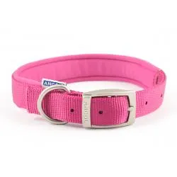 Ancol - Viva Nylon Padded Buckle Collar - Pink - Size 4 (35-43cm)