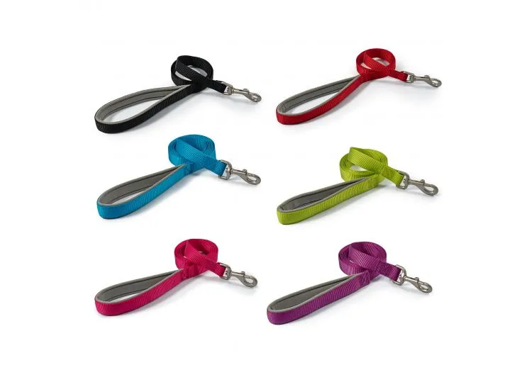 Ancol - Viva Nylon Padded Snap Lead - Black - 100cm x 12mm (Max 20kg)