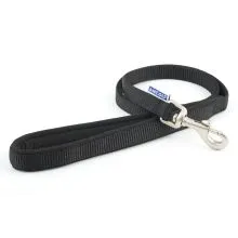 Ancol - Viva Nylon Padded Snap Lead - Black - 100cm x 12mm (Max 20kg)