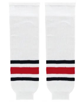 Athletic Knit (AK) HS630-891 2010 Columbus Blue Jackets White Knit Ice Hockey Socks