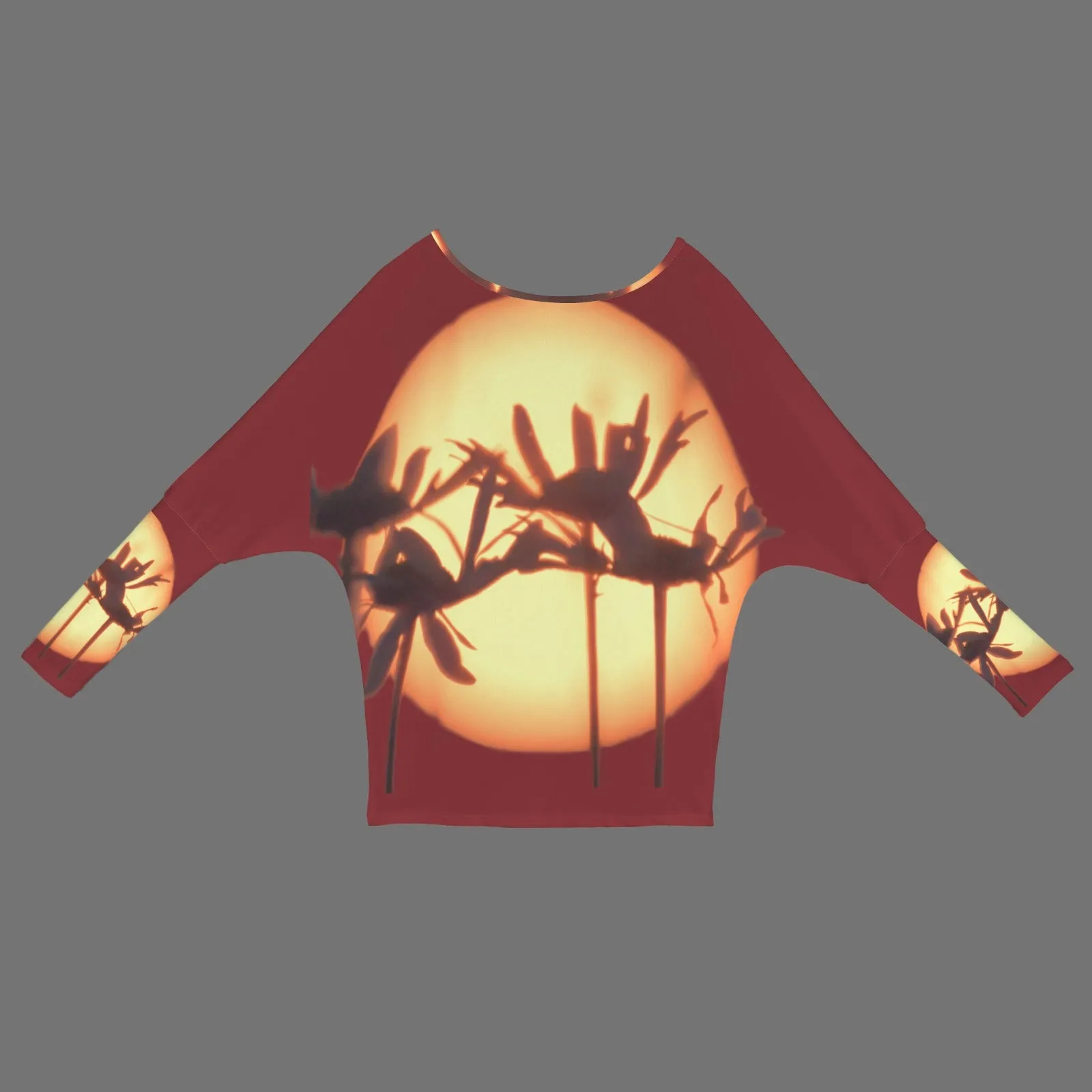 Batwing Long Sleeve Sweater Red Aster Sunset