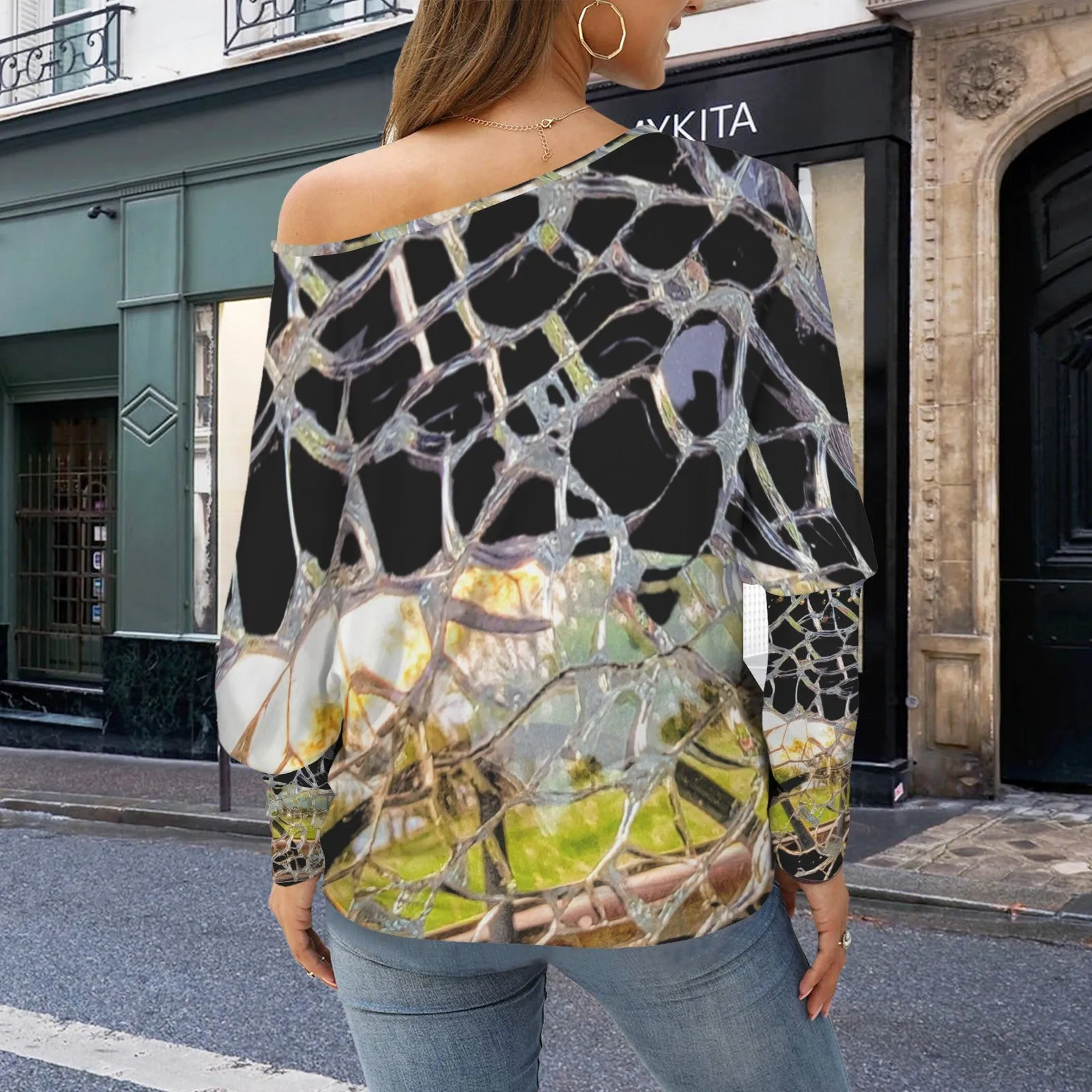 Batwing Long Sleeve Sweater Shattered Windshield