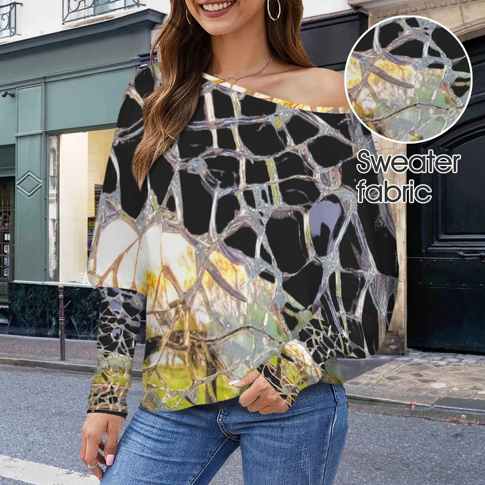 Batwing Long Sleeve Sweater Shattered Windshield