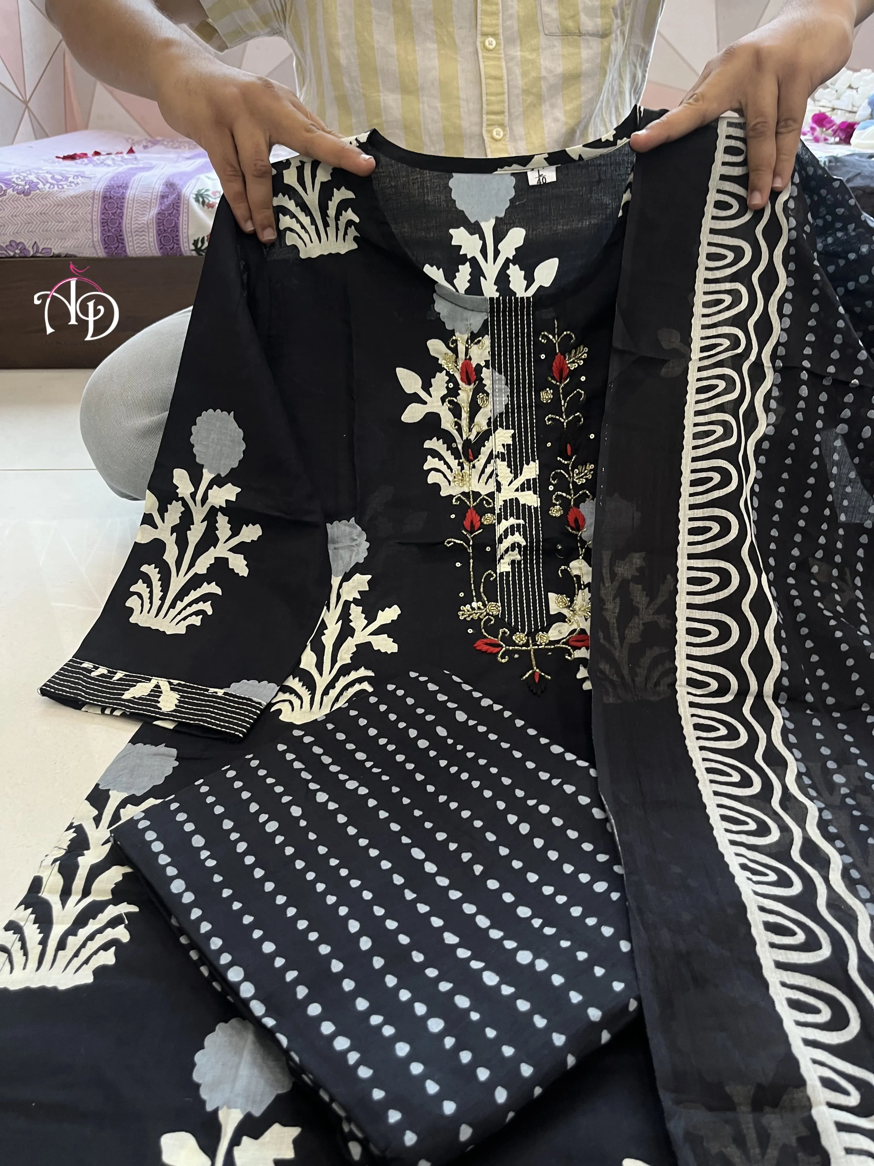 Beautiful Designer Premium Pure Cotton Aline Salwar Suit