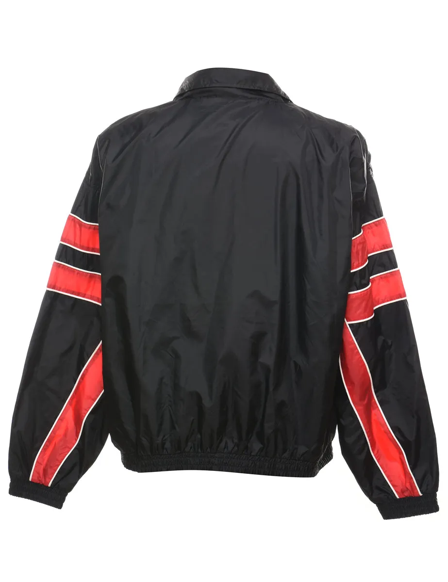 Black & Red Zip-Front Nylon Jacket - XL