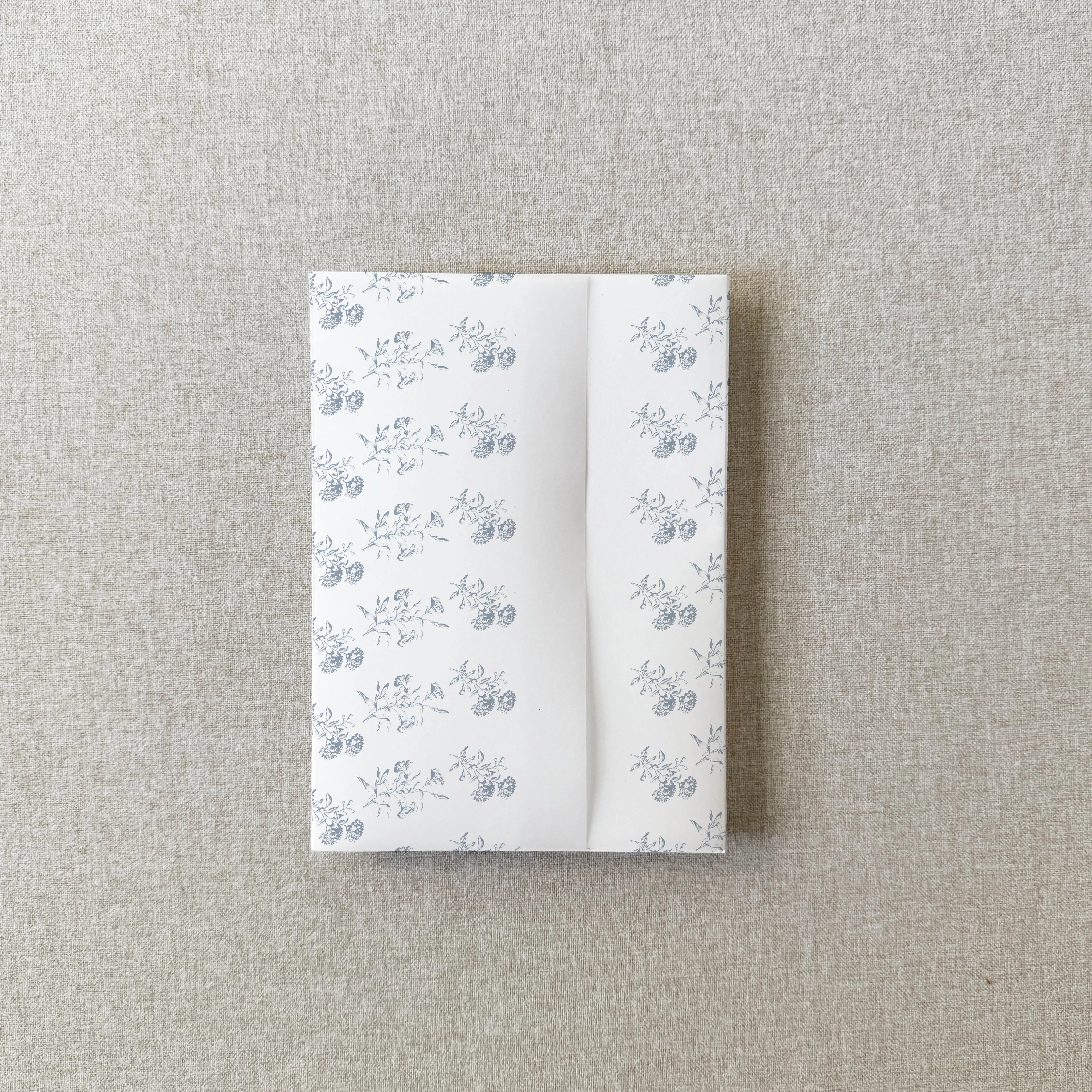 Blue Toile Floral Vellum Wrap | A7 or A6 | Set of 10