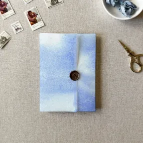Blue Watercolor Vellum Wrap | A7 or A6 | Set of 10