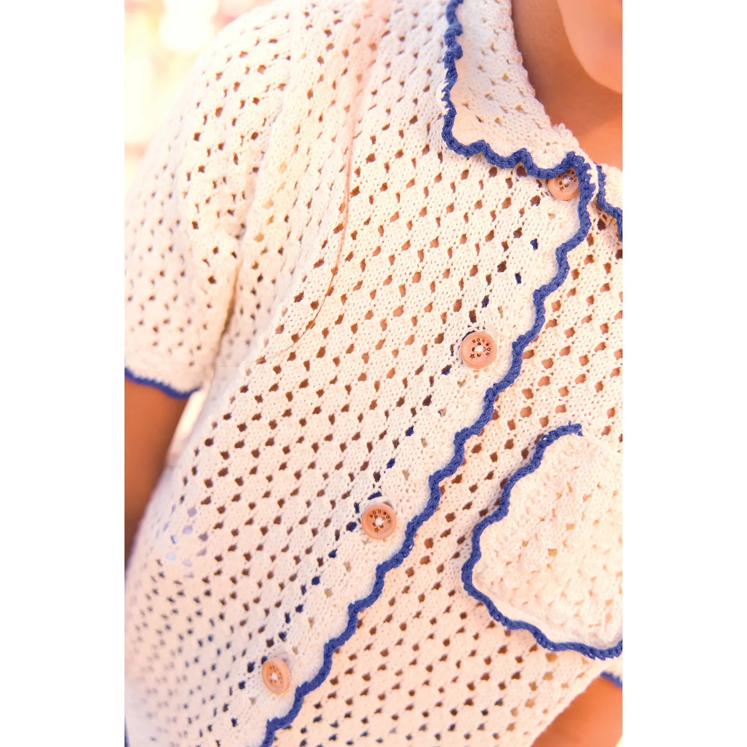BONTON Crochet Lanza Cardigan - Marshmallow