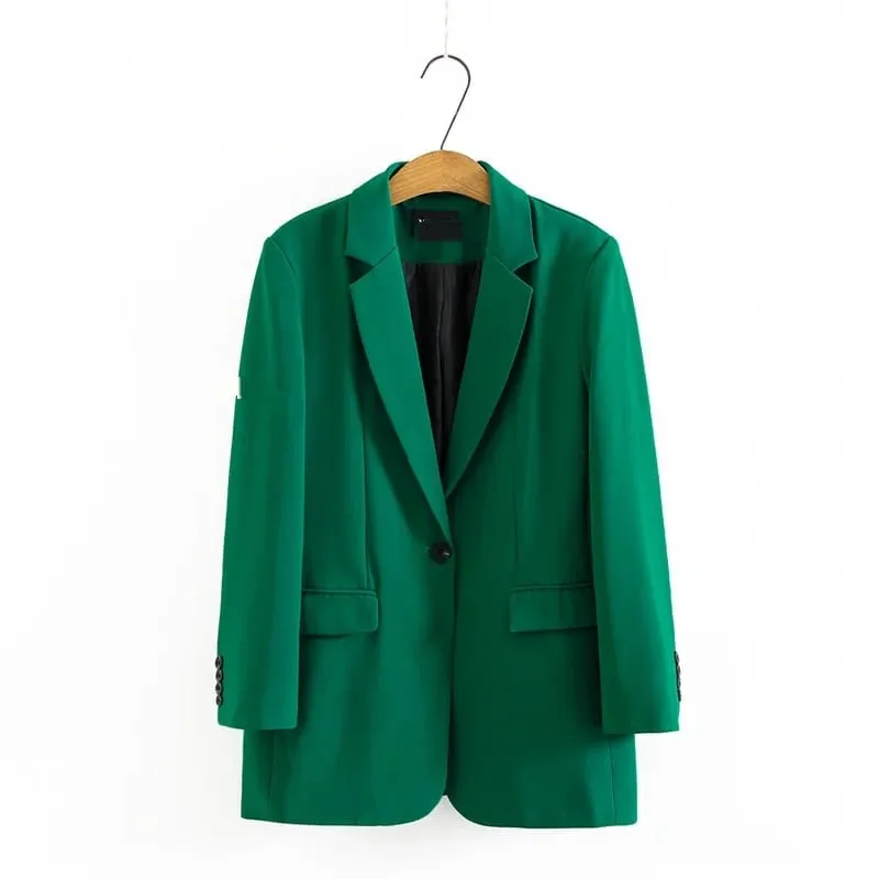 Casual Women's Clothing Fashion One-button Blazer Suits Office M 60145