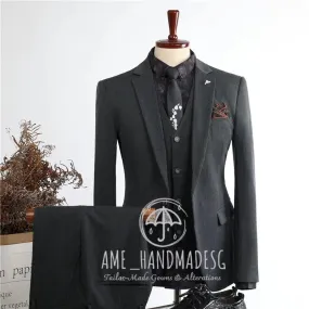 FANHOMME suits for men, British style, handsome business casual suits, three-piece suits, groom wedding dresses