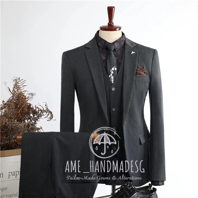 FANHOMME suits for men, British style, handsome business casual suits, three-piece suits, groom wedding dresses