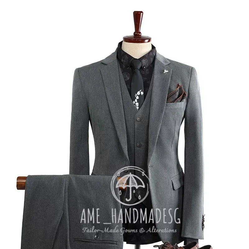 FANHOMME suits for men, British style, handsome business casual suits, three-piece suits, groom wedding dresses
