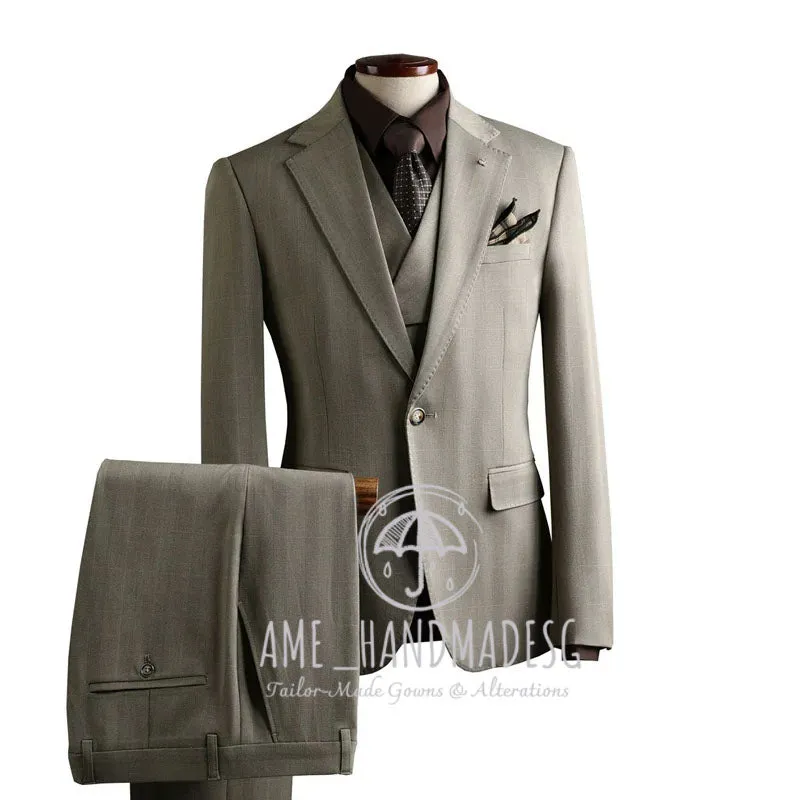 FANHOMME suits for men high-end business casual plaid suits three-piece suits for grooms wedding dresses