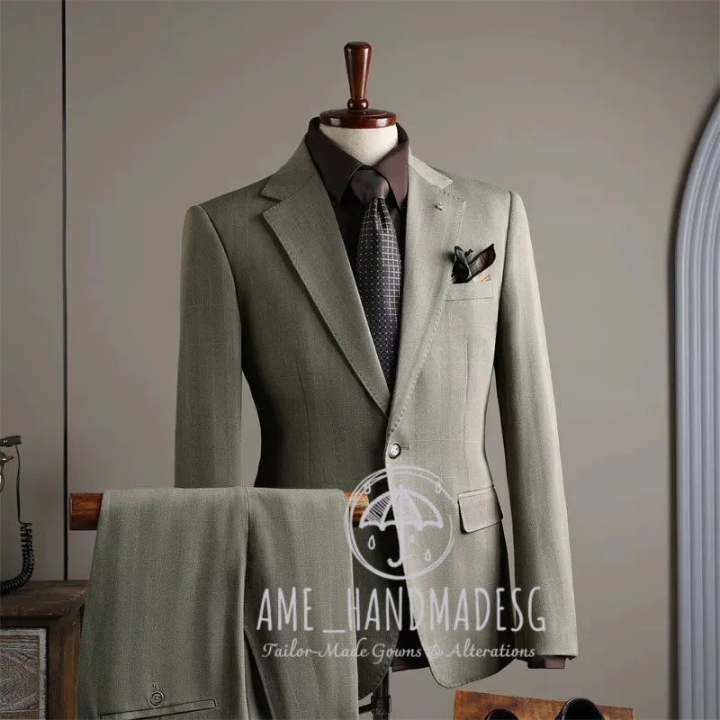 FANHOMME suits for men high-end business casual plaid suits three-piece suits for grooms wedding dresses