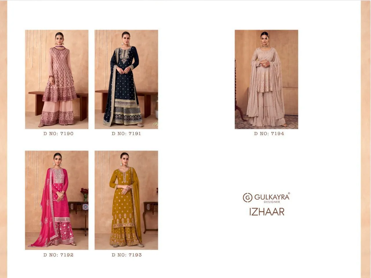Gulkayra Designer Izhaar 7190 Series Suit