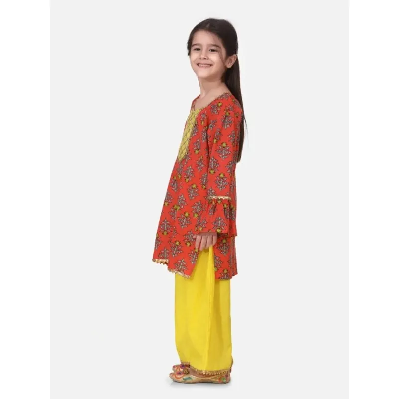 Hand Block Print Kurti Palazzo For Girls