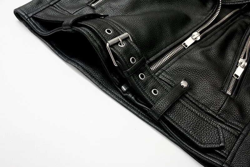 Leather Diva Style Fashion Jacket Women PU Faux Leather Jackets Moto Biker Jacket Black Zippers Motorcycle Biker Coats