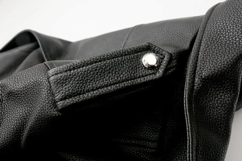 Leather Diva Style Fashion Jacket Women PU Faux Leather Jackets Moto Biker Jacket Black Zippers Motorcycle Biker Coats