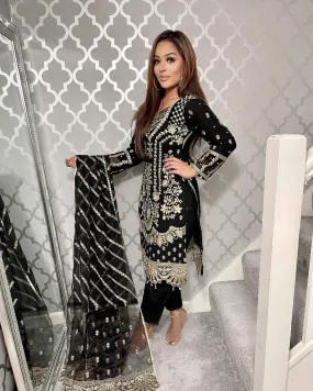 New Designer Party Wear Velvet Suit