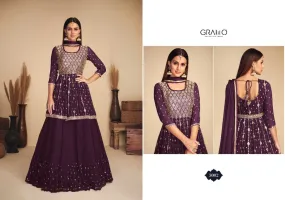 nurza vol 1 by gramo georgette readymade long suits collection
