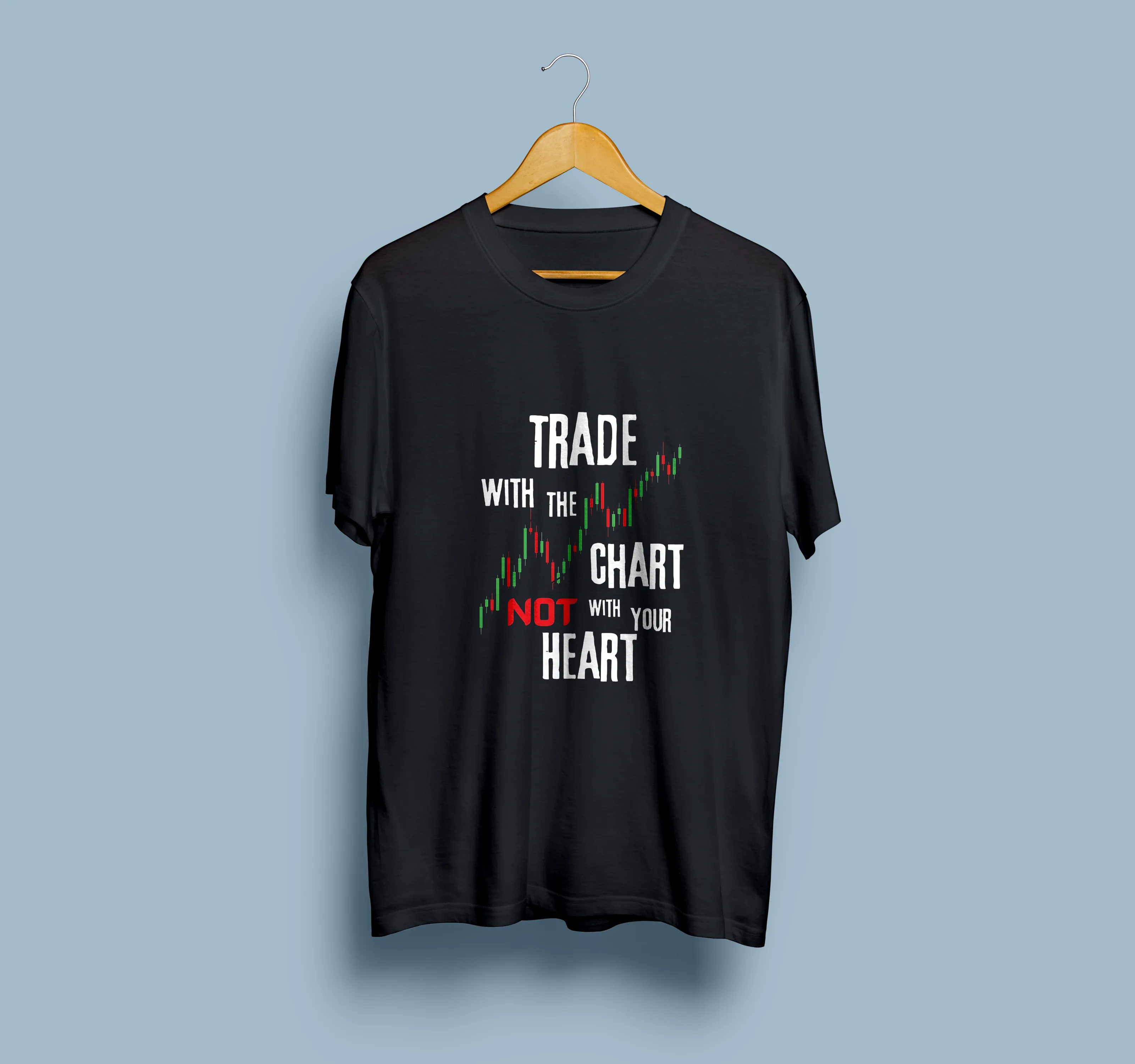 "Trade With Chart" Unisex Round Neck Half Sleeve Stock Market T-Shirt