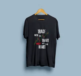 "Trade With Chart" Unisex Round Neck Half Sleeve Stock Market T-Shirt