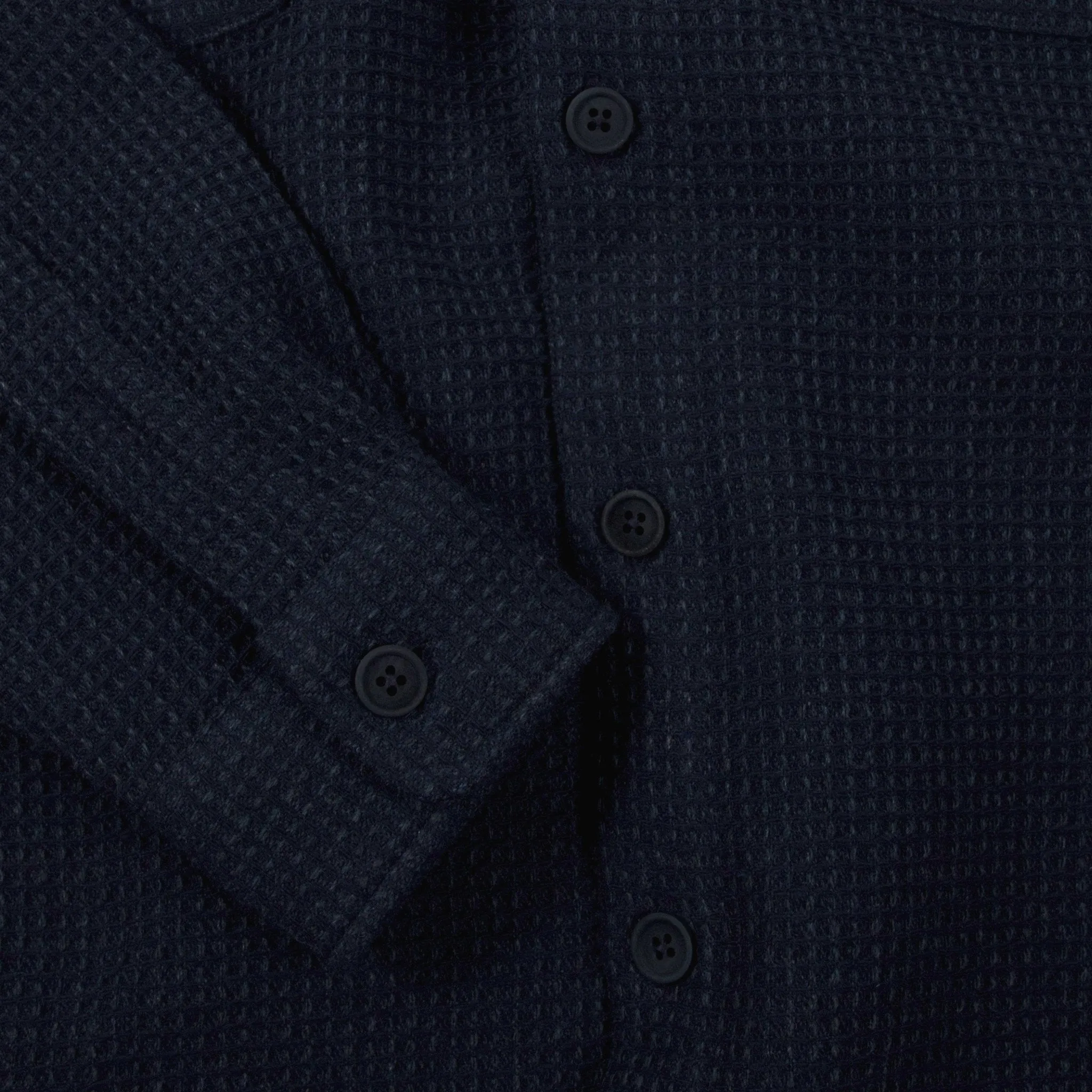 Shirt Boxy Waffle Wool - Navy