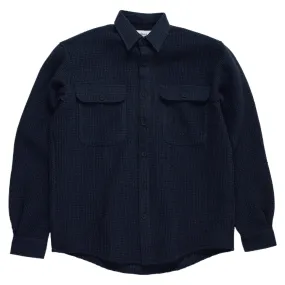 Shirt Boxy Waffle Wool - Navy