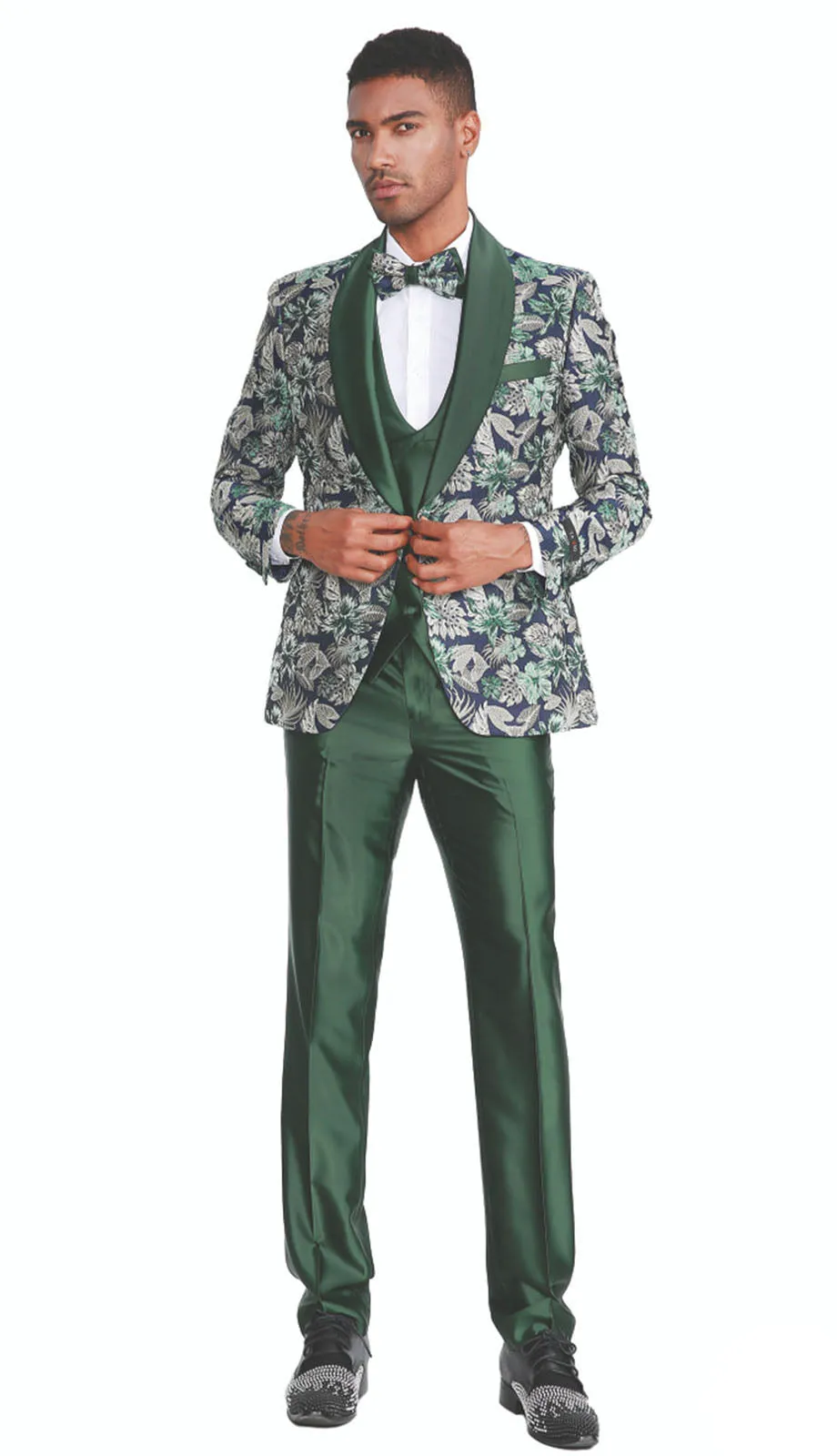Tazzio M308SK-GRN Mens Suit