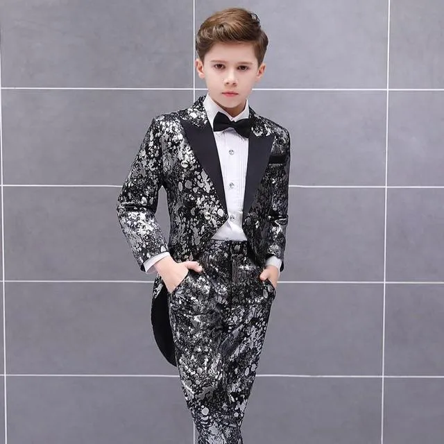 Three pieces Vest pants shirts Formal Jacket Boys Suits Sets Single Breasted Regular Elastic Waist Wholesale price size110-160cm