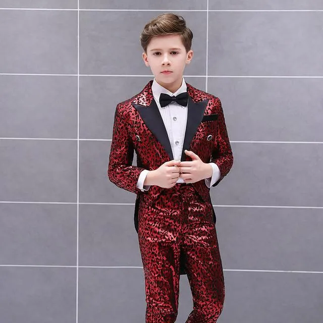 Three pieces Vest pants shirts Formal Jacket Boys Suits Sets Single Breasted Regular Elastic Waist Wholesale price size110-160cm