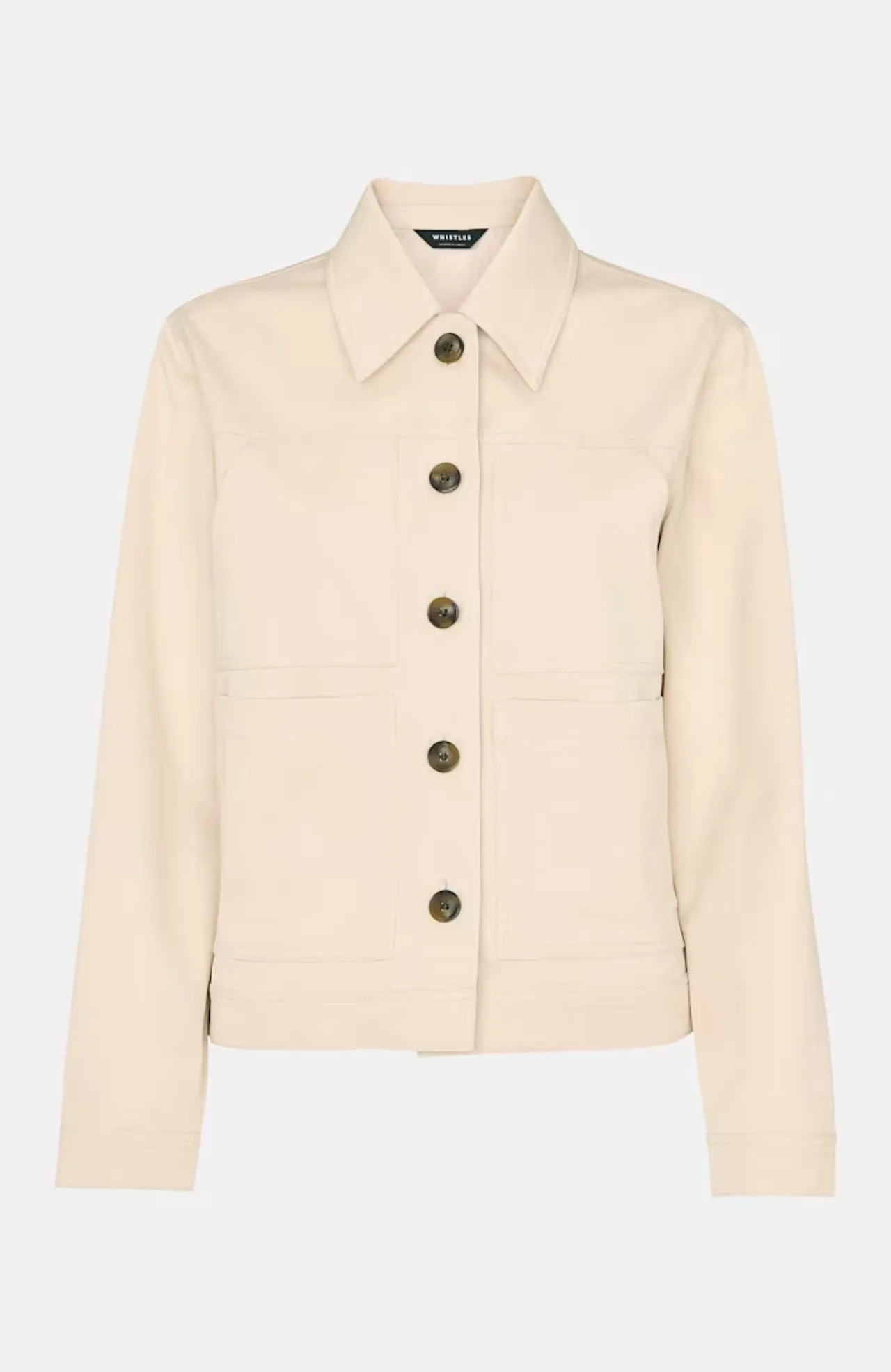 Whistles Neutral Mia Pocket Detail Jacket