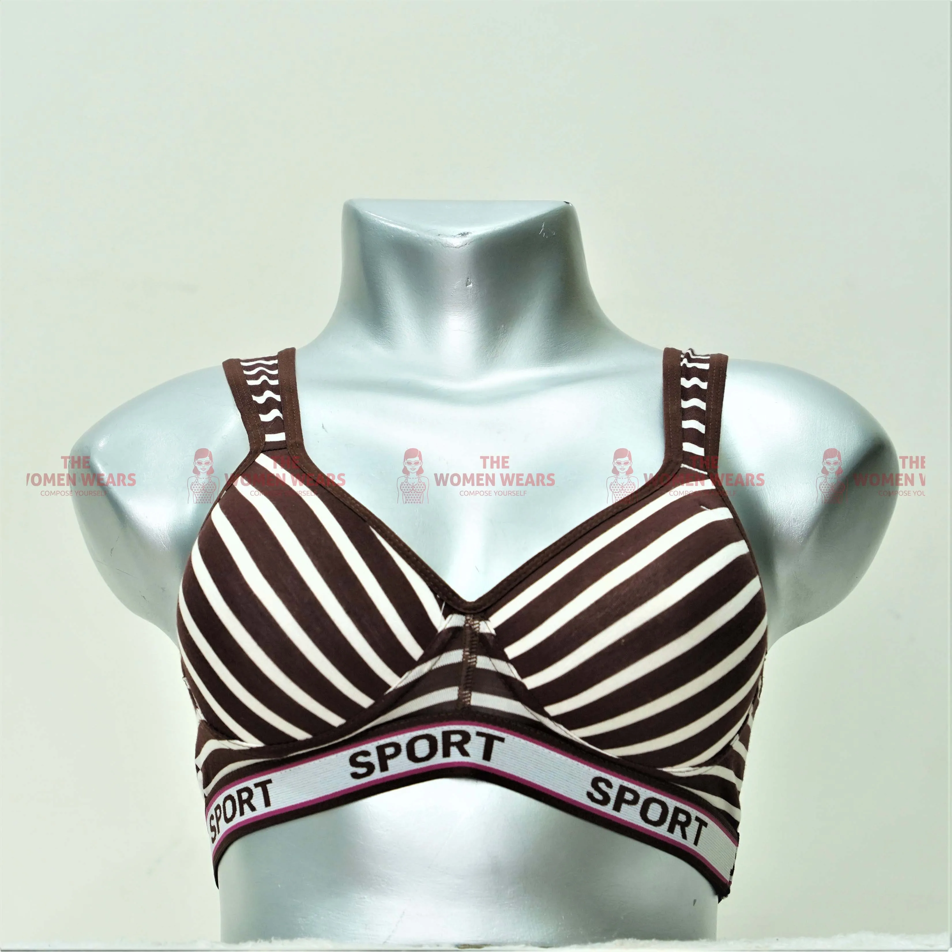 Women's Cotton Padded Lining Sports Bra (11301485)