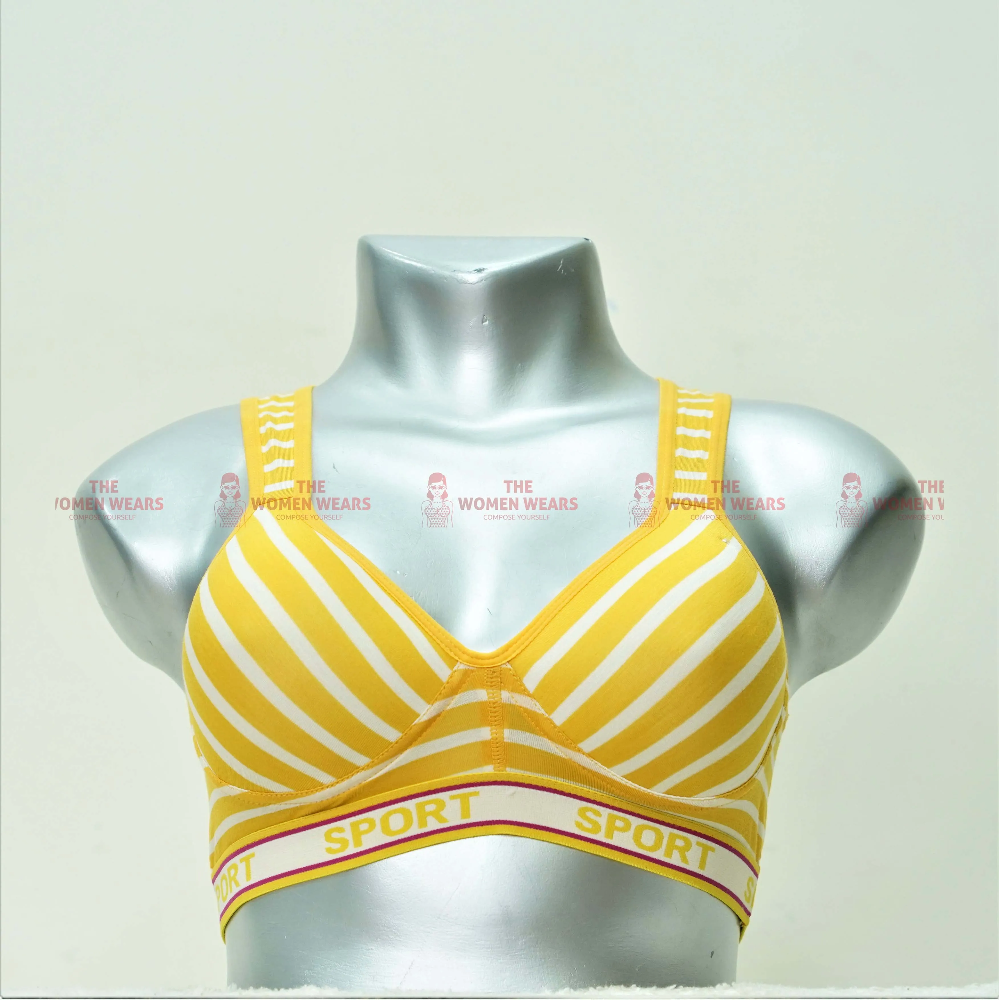 Women's Cotton Padded Lining Sports Bra (11301485)